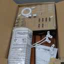 LEPOWER Wood Tripod Floor Lamp, Mid Century Standing Lamp, Modern Design Studying Light for Living Room, Bedroom, Study Room and Office, Flaxen Linen Shade with E26 Base Brown