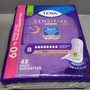 TENA Sensitive Care Incontinence Pads, Bladder Control & Postpartum for Women, Overnight Absorbency, Extra Coverage, 90 Count