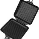 Non-Stick Double-Sided Grilled Sandwich Panini Maker Frying Pan with Ergonomic Handle - Perfect for Stovetop Use, Camping, and Everyday Cooking