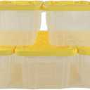 Edge Plastics 5 Gallon Tough Tote, Clear Base with Yellow Lid, 5-Pack