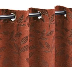 BNM Room Darkening Blackout Curtain Panels with 8 Grommets, Perfect Drapes for Kitchen, Bedroom or Living Room Windows, Modern Boho Leaves Blackout Curtains, Set of 2, 52" x 96", Antique Copper