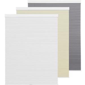 Cordless Cellular Shades Blackout Honeycomb Window Shades and Blinds, Room Darkening Cellular Blinds for Windows, Home and Bedroom, 24" W x 64" H, White