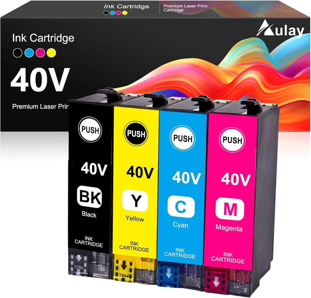 Remanufactured 40V Ink Cartridges Compatible for SureColor T5170 T5170M T3170M T3170 T2170 SC-T2170 T5170 T3170 Printer(BCMY, 4-Pack)