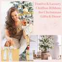 Suncalla 30 Yards Shimmery Chiffon Silk Ribbons for Xmas Tree Decoration Wedding Decor Invitations Bridal Flower Bouquets Gift Wrapping DIY Crafts(Champagne Gold)