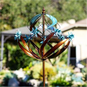 Wind Spinners Outdoor Metal - 86" Height Extra Large Kinetic Wind Spinner Sculpture for Yard and Garden, Ideal Gifts for Birthday, Anniversary and Housewarming (Globe Flower/86 Inch)