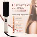 Hair Straightening Brush - Pro Airflow Straightener | Quickly Tames Frizz for Sleek, Straight Hair | Ceramic Anti-Scald Heating Brush | 15 Temp Settings (170450F) | Dual Voltage
