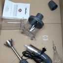 Mueller Multistick 800W 4-in-1 Immersion Blender Handheld, 12 Speed Hand Mixer - Turbo Boost, Heaviest Duty Copper Motor, Titanium Blades Hand Blender, Milk Frother Wand, Whisk, Beaker, Chopper, Grey