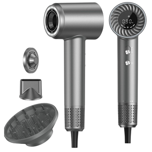 Hair Dryer, 150000 RPM Brushless Motor with 500M Negative Ions, Fast-Dry Lightweight Design, ThermoControl & Magnetic Nozzle/Diffuser, Low Noise Salon Blow Dryer for All Hair, Travel, Home