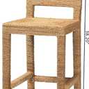 bali & pari Anfield Modern Bohemian Natural Seagrass and Mahogany Wood Counter Stool, Counter Height