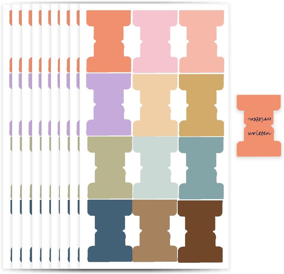 600 Pcs Sticky Index Tabs Handwritten Page Markers Color Index Classification Label with 12 Colors Blank Monthly Tabs Planner Stickers Page Index Tabs Flags for Diary Notebook Bookmark