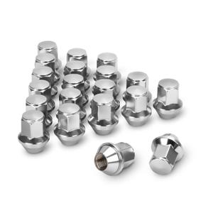 Dynofit 14x1.5 Factory Lug Nuts for Mustang Edge, 20pcs One-piece Style Chrome Wheel Nut Compatible With Ford Explorer Fusion Maverick, Alloy Steel Lugnut fit Aviator MKX Replace OE#ACPZ-1012-M/1012-D
