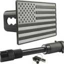 American Flag Trailer Hitch Cover for 2 inch Receivers with 5/8-Inch Pin Diameter Trailer Hitch Lock Truck Accessories ABS Plastic No Rust No Paint Off Black