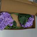 4PCS Real Touch Purple Hydrangea Artificial Flowers 21'' Large Latex Fake Hydrangea Flowers Faux Hydrangea with Stem for Wedding Home Table Centerpieces Indoor Baby Shower Decorations (Purple)