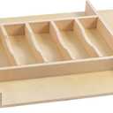 WelFurGeer Premium Wooden Silverware Organizer for Kitchen Drawers, Utensil Tray for Kitchen Drawer, Cutlery Drawer Organizer for Forks, Spoons, Knives - Sturdy Birchwood, Natural Finish (A30 (24.73''W x19.7''D))