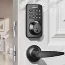 Ulecoce Keyless Entry Keypad Deadbolt with Handle Set, Smart Lock, Auto-Lock + One-Touch Lock, 100 Codes + 15-Min Easy Install, Ideal for Airbnb/Homes/Offices, Fits U.S. Standard Front Doors, Black
