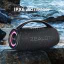 ZEALOT Bluetooth Speaker Wireless with Lights, 80W Loud Booming Bass, USB/3.5mm AUX/TF Card Input, IPX6 Waterproof, BT 5.2, 24H Playtime, TWS Pairing, Big Portable Speaker for Outdoor Home Party Beach