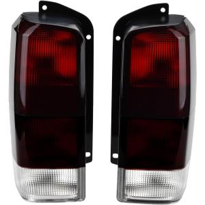 Fits for Jeep 97-01 XJ Tail Lights - Red/Smoked Lens Rear Tail Lamps Set (Left + Right) Compatible with 1997-2001 Cherokee XJ Chassis CH2800128 4897399AA