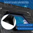 1 pcs Rain Diverter for Roof, 3.2ft Rain Gutter Diverter, Roof Rain Diverter for Shingles Roofing, Roof Chimneys, Doorways, Windows and Roof Vents (Black)