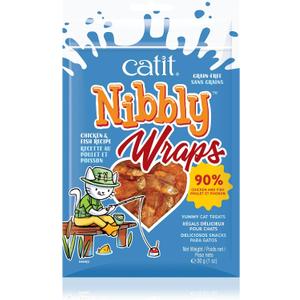 2 x Catit Nibbly Wraps, Grain-Free Cat Treat, Chicken & Fish Recipe, 1.06 oz. (EXP 10/02/27)