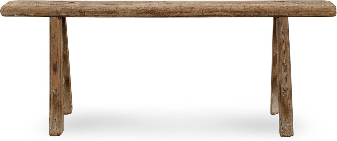 Artissance Home Vintage Noodle Bench, Weathered Natural Wood Finish 