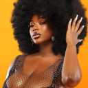 Afro Wig 14Inch Afro Wigs for Black Women 70s Afro Kinky Curly Wig Bouncy Huge Fluffy Puff Wigs Synthetic Hair for Cosplay Daily and PartyNatural Black