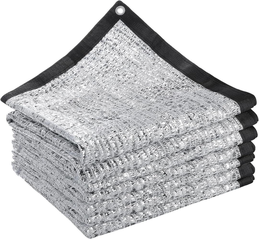 70% Reflective Aluminet Shade Cloth - 10 x 20 FT Durable Sun Protective Shade Covers with Grommets Providing UV Protection and Cooling for RV Cars Camping Chicken Coop Garden Greenhouse Pickup Trunk