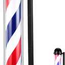 Woanger 27'' Barber Pole Light Red White Blue Stripes with LED Lights Barber Rotating Light Sign Waterproof Wall-mounted Lamp for Salon, 27.56 x 8.27 x 5.91 inches