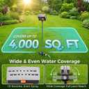 Metal Lawn Sprinkler for Yard with Spike Base, 4 Way Adjustable Mini Turbo Oscillating Sprinkler Head Includes 3 Pack 9.85 Inch Stackable Extension Risers 1/2 Inch Male to Female