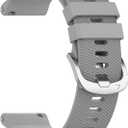 6 x Compatible with Garmin Forerunner 265 / Forerunner 255 / Venu 2 / Vivoactive 4 Watch Bands 22mm Silicone Replacement Strap Wrist Band for Men Women (Grey)