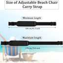SATINIOR 3 Pack Adjustable Camping & Beach Chair Carry Straps Heavy-Duty Lightweight Carrying for Folding Replacement Universal Folding Chair for Camping Picnics(Black)