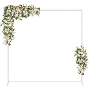 Gawicpy 6.6X6.6FT Metal Square Backdrop Stand, Wedding Arches for Ceremony, Square Balloon Arch Stand, Arch Backdrop Stand for Weddings, Birthdays, Party, Garden Decorations, Anniversary, White