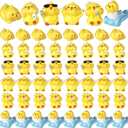 48 Pcs Easter Mini Chickens Miniature Chicks Figurines Tiny Resin Animals Cute Small Yellow Chickens Figurines for Landscape Potted Plant Easter Garden Home