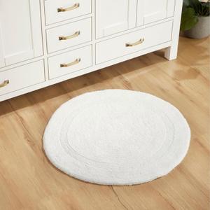 Better Trends Round Bathroom Rug Ivory Reversible Super Soft, Luxury Cotton Rug Water Absorbent Machine Washable Bathmat for Decor Tub, Shower, Bathroom Floor, Door 30" Diameter Lux Collection (2'6" (Round))