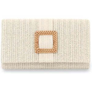 Emprier Straw Clutch Purses for Women Summer Beach Bag Raffia Crossbody Purse Woven Envelope Handbag