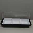 Ice Chilled Serving Tray Condiment Pots 3 Compartment Condiment Server Caddy (3 Compartments)