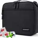 Cooler Lunch Box with Detachable Ice Packs - Freezable Insulated Cooler Bag for School/Work (Black)