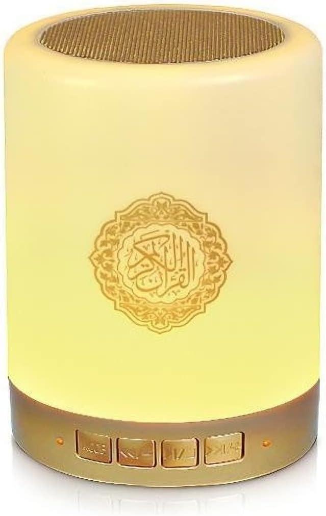 Quran Speaker with Color Changing Night Light, Portable Cube Lamp with Remote, MP3 Player, Full Quran Recitations, Multi-Language Translation Touch Cube Oslamic Gifts
