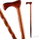 Brazos Handcrafted Wood Walking Cane, Twisted Cocobolo, Traditional Style Handle, for Men & Women, Made in the USA, 37"