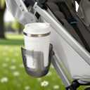 Stroller Cup Holder Fits for UPPAbaby Vista/Vista V2/Vista V3/Cruz/Cruz V2/Cruz V3/Minu/Minu V2/Minu V3/Minu Duo, Holds Different Drink Sizes, One-Hand Quick Install/Remove, Folds with Stroller