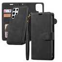 QLTYPRI Case for Samsung Galaxy S25 Ultra, 2 in 1 Detachable Wallet Case PU Leather with Card Slots Kickstand Wrist Strap Magnetic Closure Shockproof Flip Cover for Samsung S25 Ultra - Black
