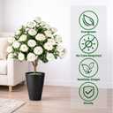 2 Pack 3FT Artificial Camellia Tree with Ground Spike, Full Bloom Fake Camellia Plant Outdoor, Dense Flower Artificial Trees for Front Porch Decor, Patio Garden Yard Decorations, White