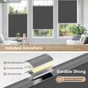 LazBlinds No Tools No Drill Cordless Cellular Shades, Blackout Light Blocking Honeycomb Shades for Home, Thermal Insulation Blinds for Windows, 43" W x 48" H, Black