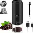 Portable Electric Coffee Grinder Rechargeable,Office 38 Adjustable Grinding Settings， LED Battery Indicator Shows Remaining Battery, Suitable for Travel, Camping, Office