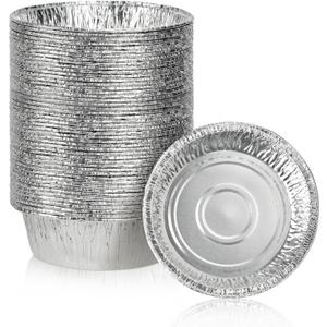 200 Pack 4" Round Tart Pie Foil Pans Disposable Pans Aluminum Foil Tart & Pie Tins Pans for Baking,Cooking,Storage or Reheating