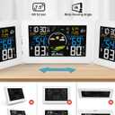 Weather Station Wireless Indoor Outdoor Thermometer, 7.5" VA Display with Remote Sensor, Home Weather Station with Weather Forecast, Temperature, Humidity, Atomic Clock, White