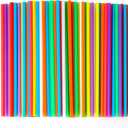 500 Pcs Colorful Disposable Drinking Plastic Straws.(0.23'' diameter and 8.26" long)-8 Colors