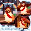 Jesus Night Light Rechargeable Bedside Night Light Dimmable Silicone LED Light Ideal for Religious Gatherings, Gifts for Sunday School, Baptism Presents, Easter Egg Decorations (red)