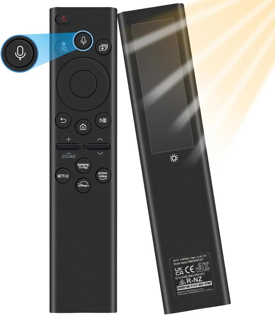 for Samsung TV Remote Replacement with Solar Charging and Voice Control, for 2021-2024 Samsung Remote Control for Smart TV Frame Crystal QLED QLED 4K 8K TVs