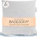 BADESOFA Luxury Bath Pillow M - Lusciously Soft & Comfortable Tub Pillow for Bathtub - Washable & Quick-Drying Bath Back Pillow - Non-Slip Full Body Tub Pillow - Luxury Spa Cushion in Grey