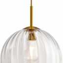 Modern Pendant Lights Kitchen Island, 11.8 Inch Dome Lampshade Large Chandelier, Rustic Farmhouse Industrial Ceiling Hanging LED Lighting Fixture with Clear Glass Bell Shade
